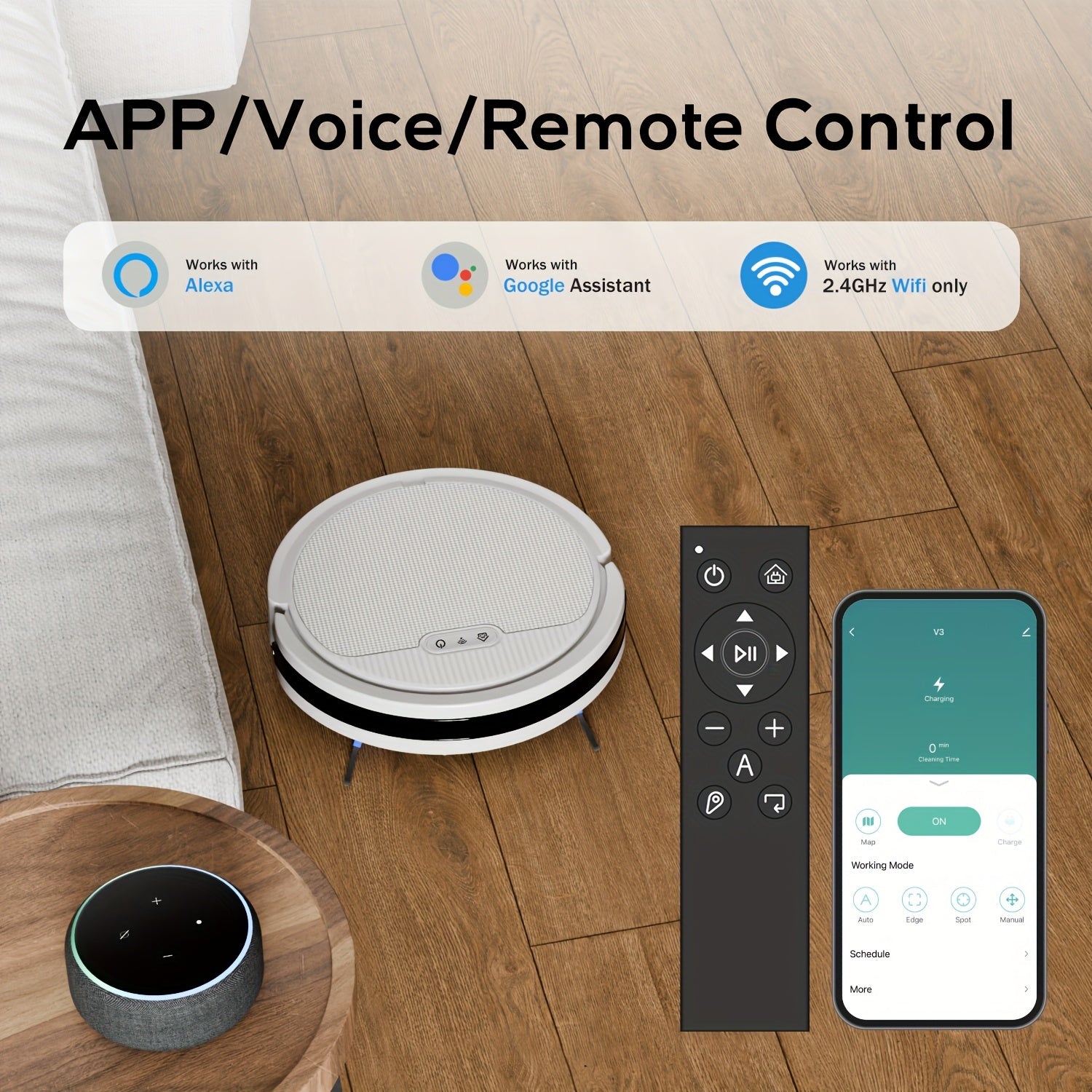 This Is a Robotic Vacuum And Mop Combination Featuring Powerful 5000PA Suction, Various Cleaning Modes, And a 2-In-1 Design. It Can Be Controlled Via an App, Remote, Or Alexa Voice Commands