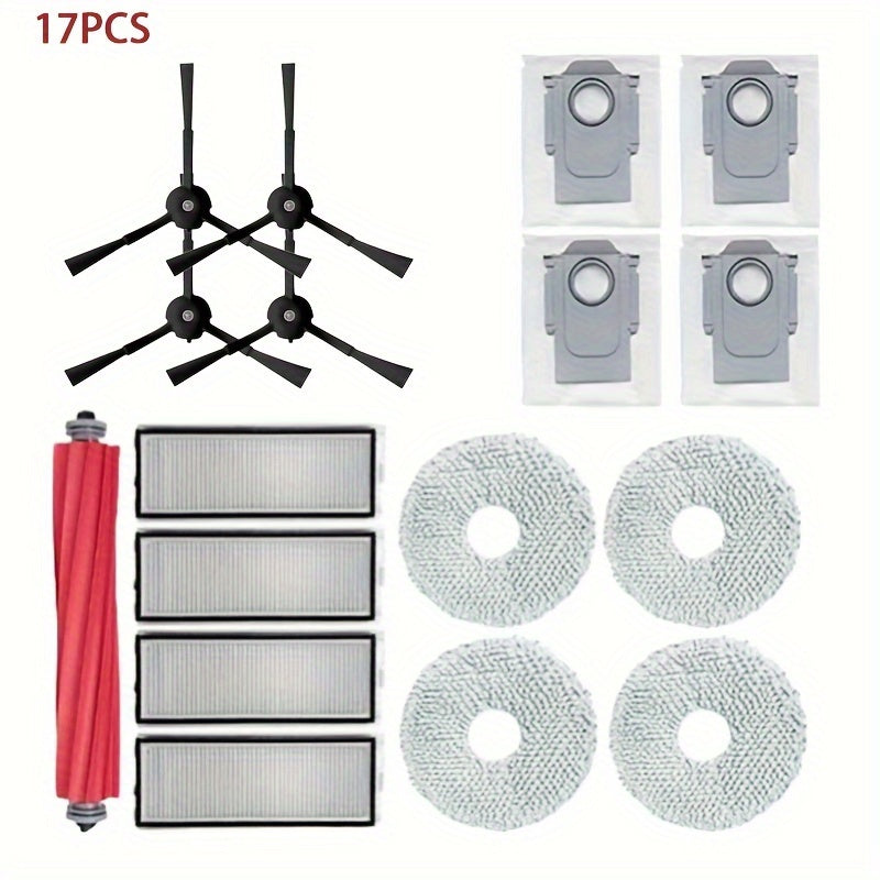 Compatible Additions for Roborock Qrevo Pro\u002FQrevo S Robot Vacuum Cleaner, Including Main Brush, Dust Bag, Mop, Filter, And Side Brush Replacements
