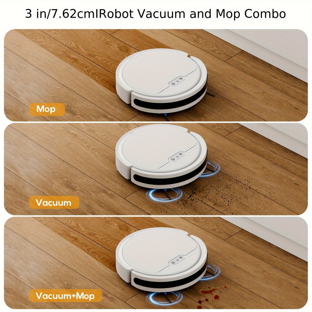 This Is a Robotic Vacuum And Mop Combination Featuring Powerful 5000PA Suction, Various Cleaning Modes, And a 2-In-1 Design. It Can Be Controlled Via an App, Remote, Or Alexa Voice Commands