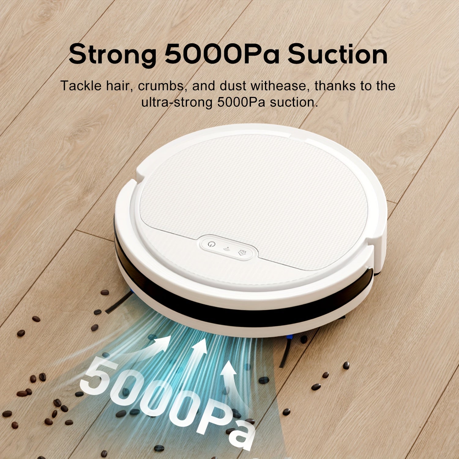 This Is a Robotic Vacuum And Mop Combination Featuring Powerful 5000PA Suction, Various Cleaning Modes, And a 2-In-1 Design. It Can Be Controlled Via an App, Remote, Or Alexa Voice Commands