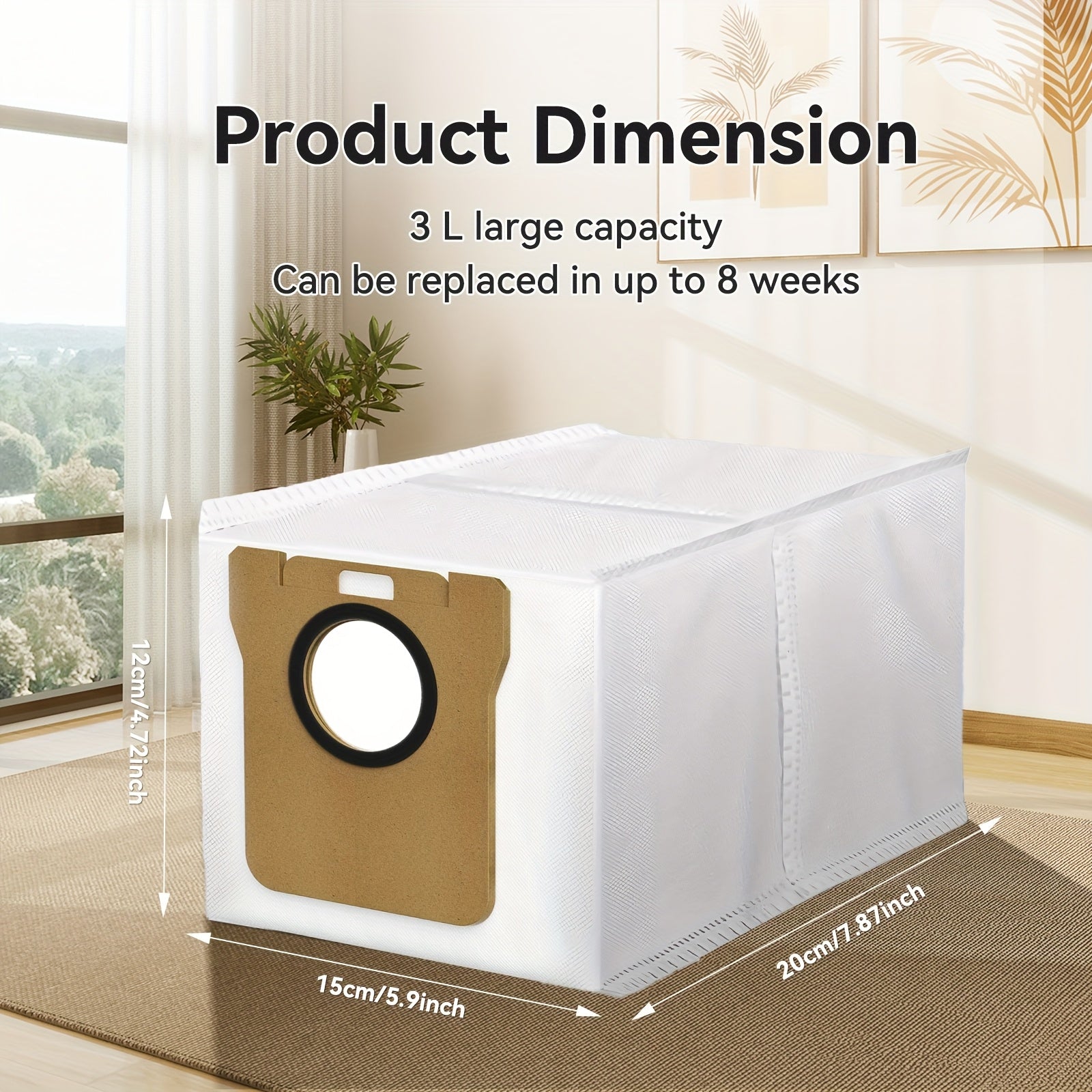 10pcs Vacuum Cleaner Bags for Xiaomi X20+\u002Ffor Xiaomi X10+\u002Ffor Dreame L10s Ultra\u002Ffor Dreame L10 Ultra\u002Ffor Dreame L20 Ultra Robot Vacuum Cleaner, 101.44oz Bag Accessories
