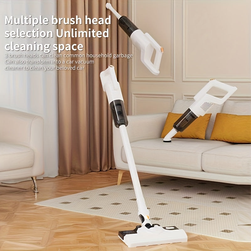 Wireless Stand-Up Vacuum Cleaner • 7000Pa Strong Suction • Replaceable Brush Head • with Mop Function for Thorough Corner-to-Corner Cleaning