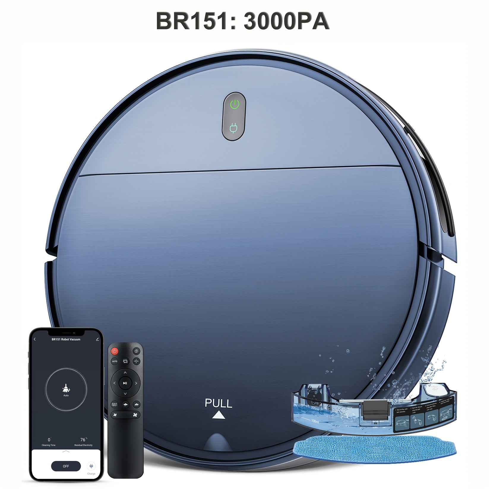 MAMNV 3-in-1 Intelligent Robot 5000Pa Vacuum Cleaner | Automatic Charging, Fixed-point Sweeper, Voice & App Control, Wet Suction Mopping, for smart Home Cleaning, Birthday & New Year Gifts