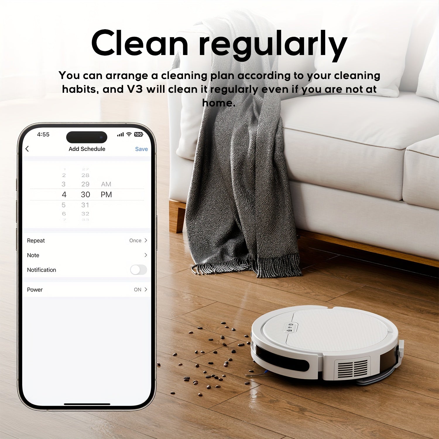 This Is a Robotic Vacuum And Mop Combination Featuring Powerful 5000PA Suction, Various Cleaning Modes, And a 2-In-1 Design. It Can Be Controlled Via an App, Remote, Or Alexa Voice Commands