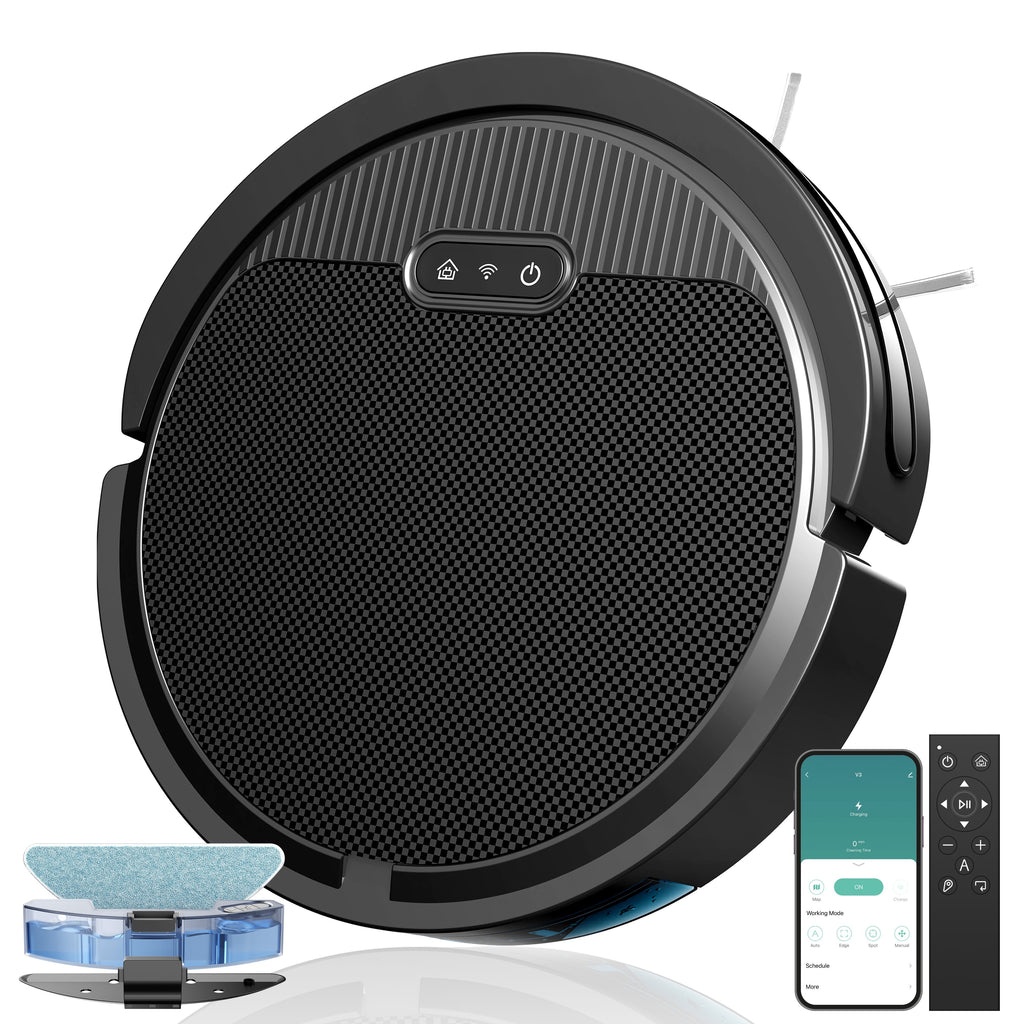 This Is a Robotic Vacuum And Mop Combination Featuring Powerful 5000PA Suction, Various Cleaning Modes, And a 2-In-1 Design. It Can Be Controlled Via an App, Remote, Or Alexa Voice Commands