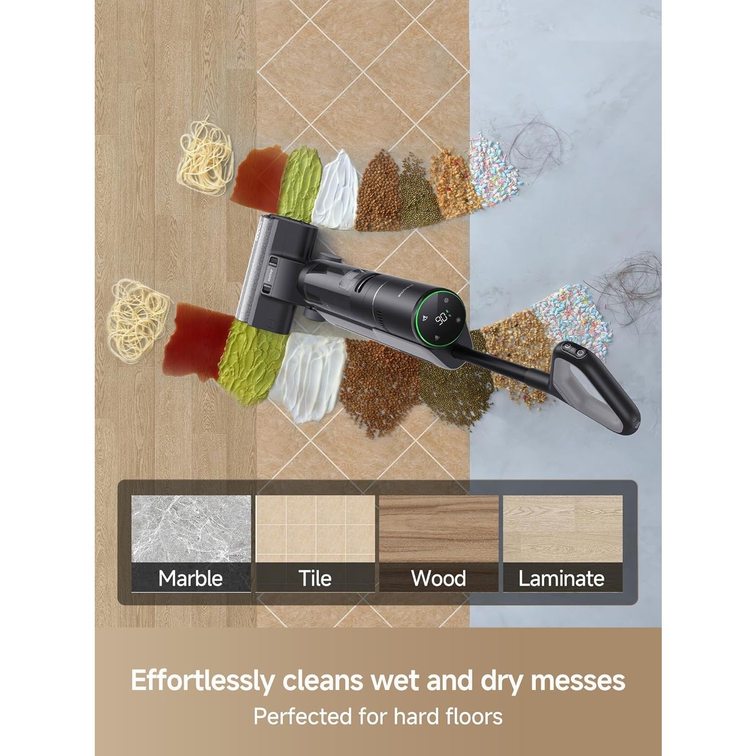 Refurbished Dreame H12 Pro Wet Dry Vacuum Cleaner, Hard Floor Vacuum and Mop Combo, Smart Mess Detection, Strong Suction for Wet & Dry Spills, 35-Min Runtime, 30.43oz Water Tank, Hot Air Self-Cleaning, Edge-to-Edge Corner Cleaning, Anti-Tangle Brush