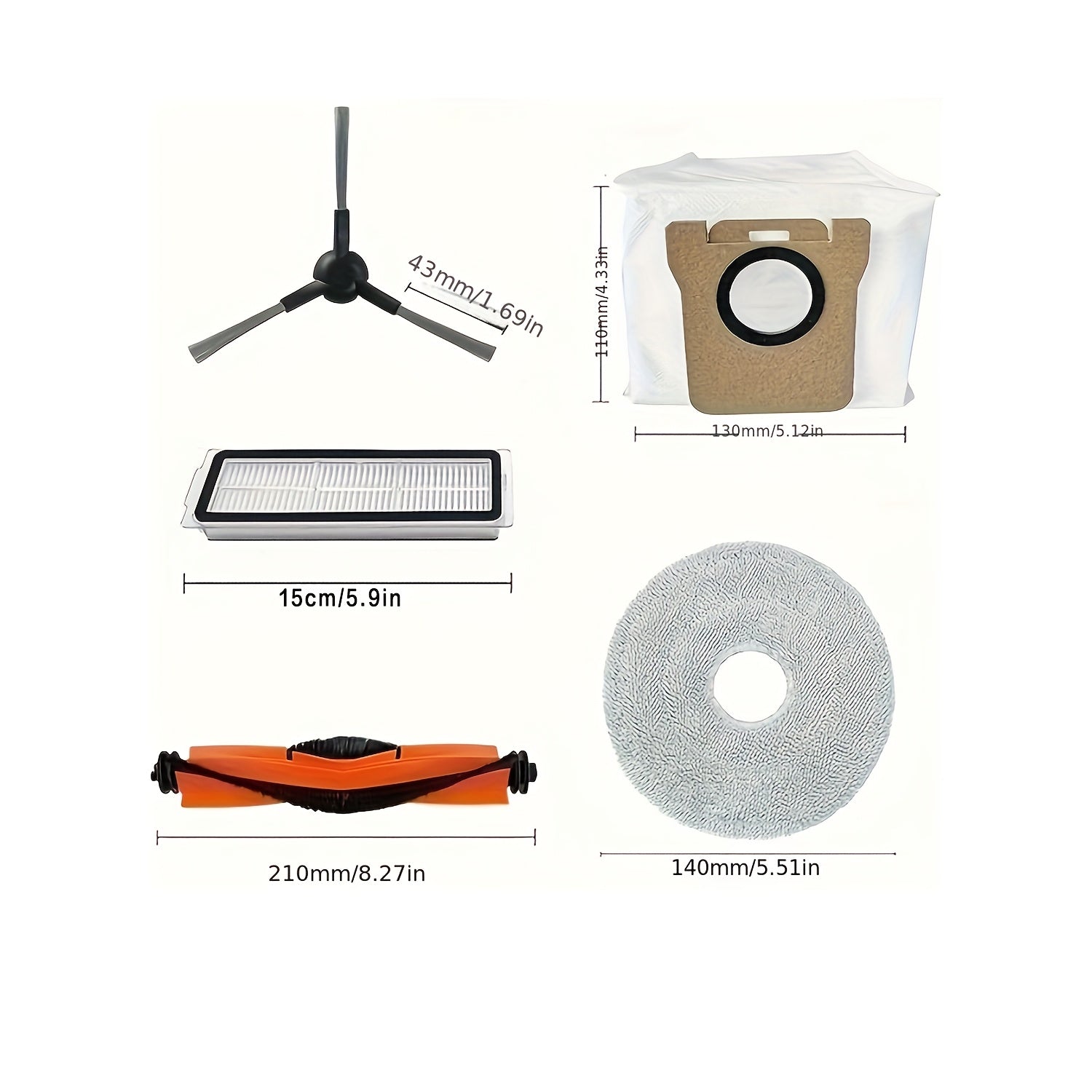 Xiaomi Robot Vacuum X20 +\u002FX20 Plus And X20 Pro\u002FX20 Max \u002F D102GL \u002F D109GL Replacement Components Main Side Brush Hepa Filter Mop Pad Dust Bag